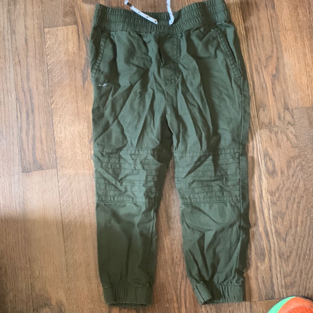 Army green toddler slacks